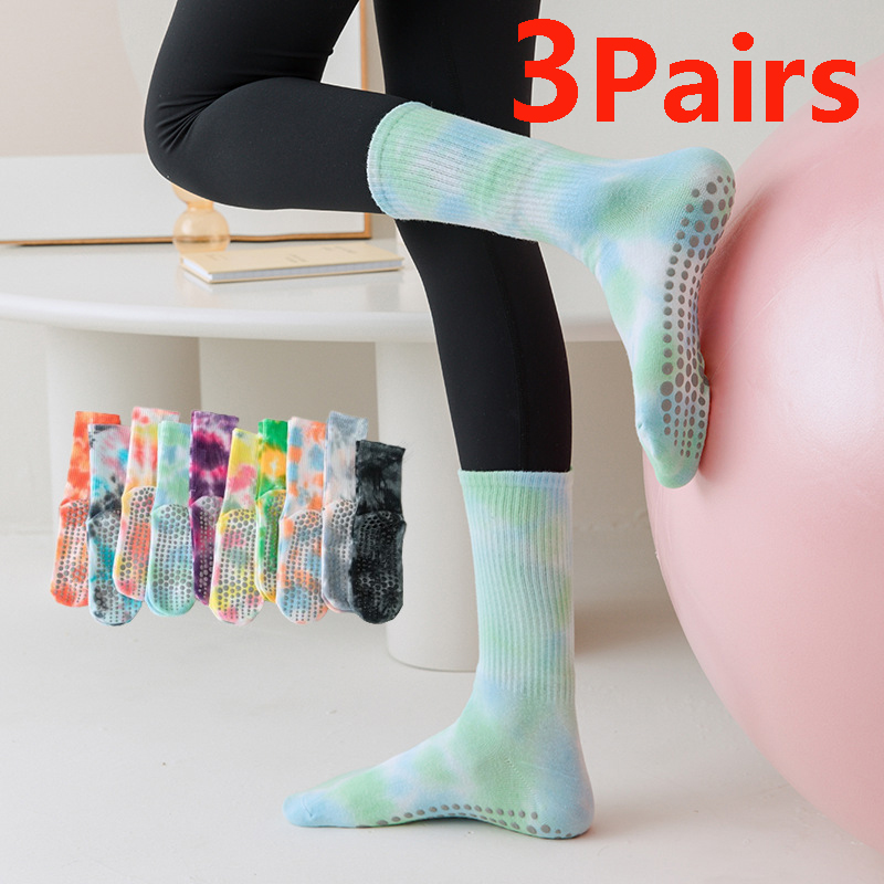 Pilates Yoga Youtube - 3 Pairs Gradient Yoga Socks for