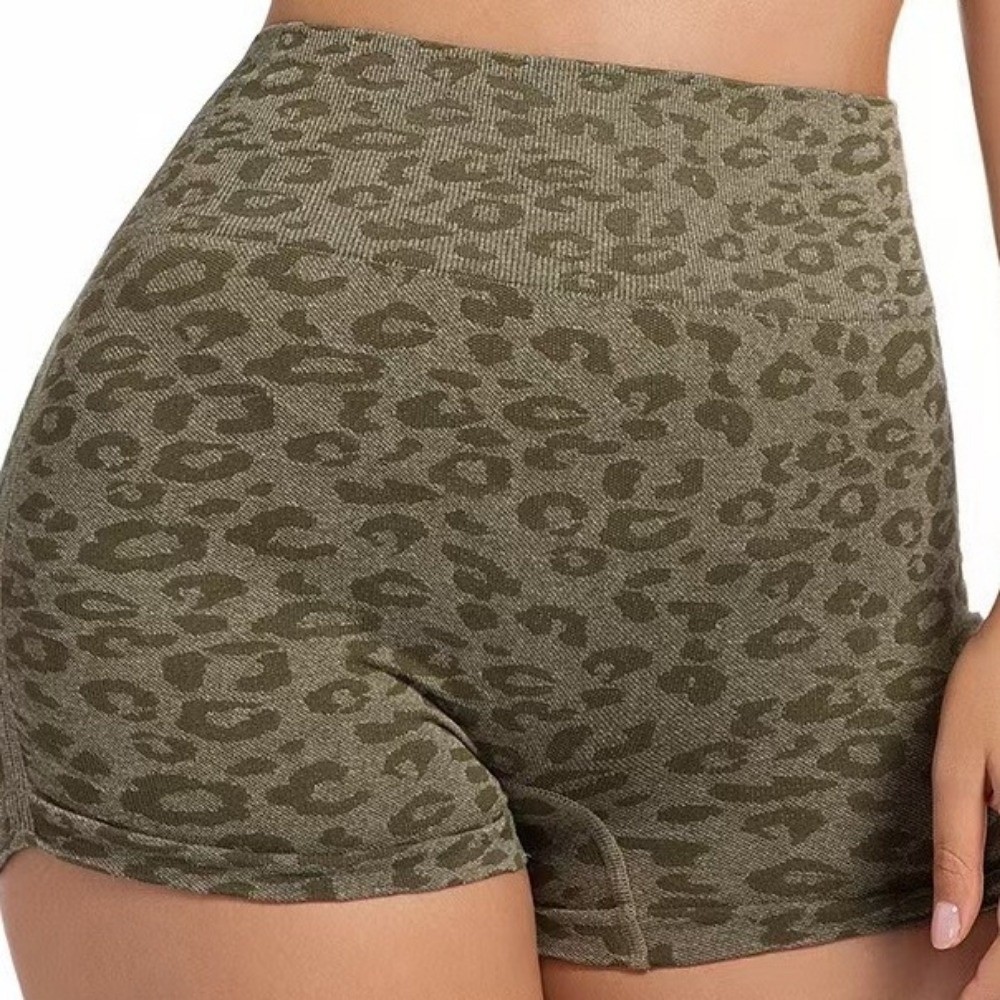 Casual Leopard High Waist Shor - Pilates Yoga Oxford review and price