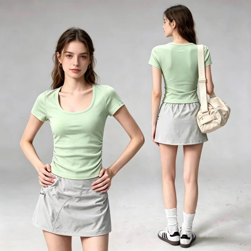 Summer Short Sleeve Padded Spo - Pilates Yoga Workout review and price