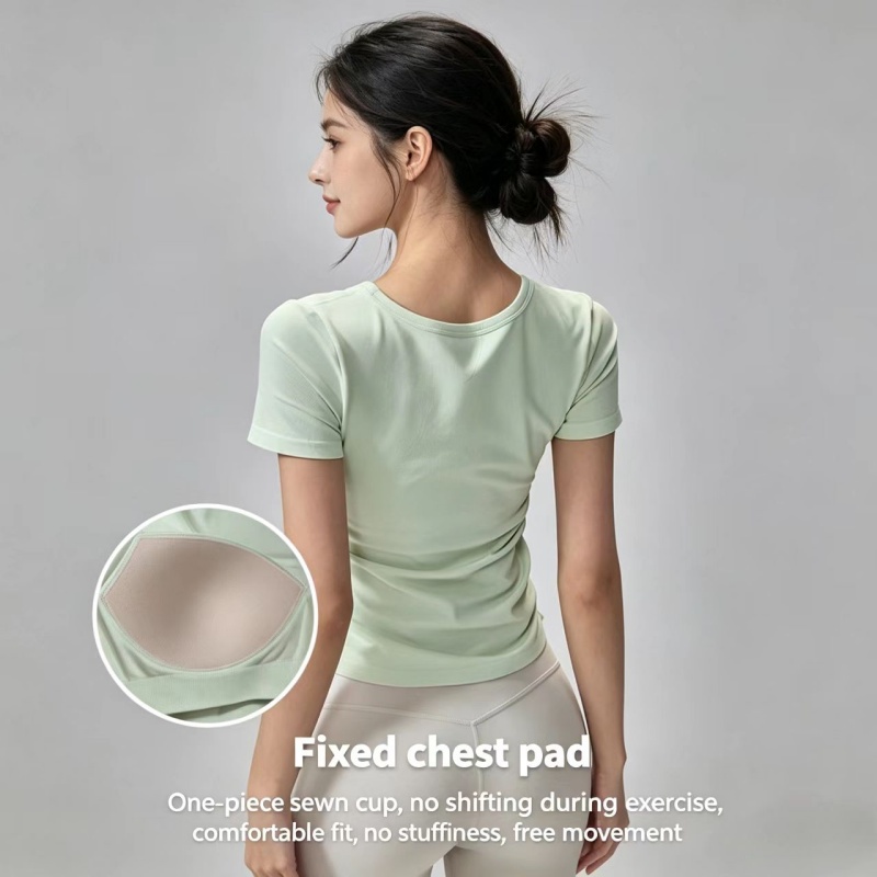Summer Short Sleeve Padded Spo - Pilates Yoga Workout review and price